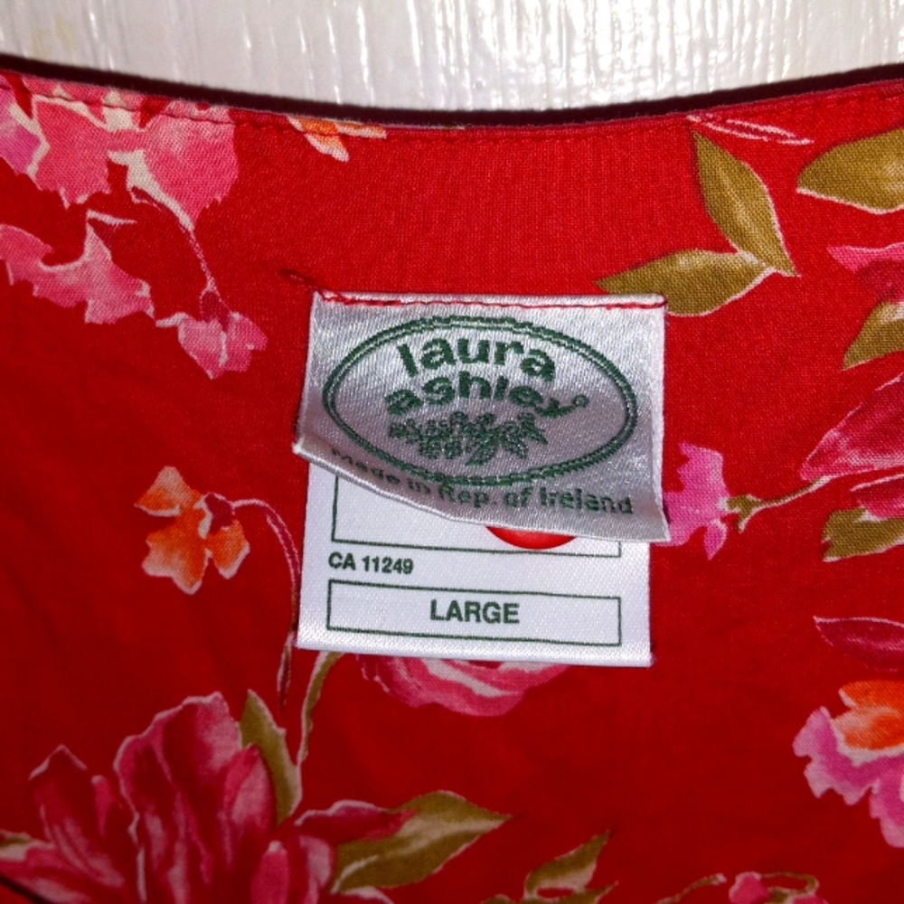 Laura Ashley Red Floral Jumpsuit Large Vintage 90s - Picture 5 of 8
